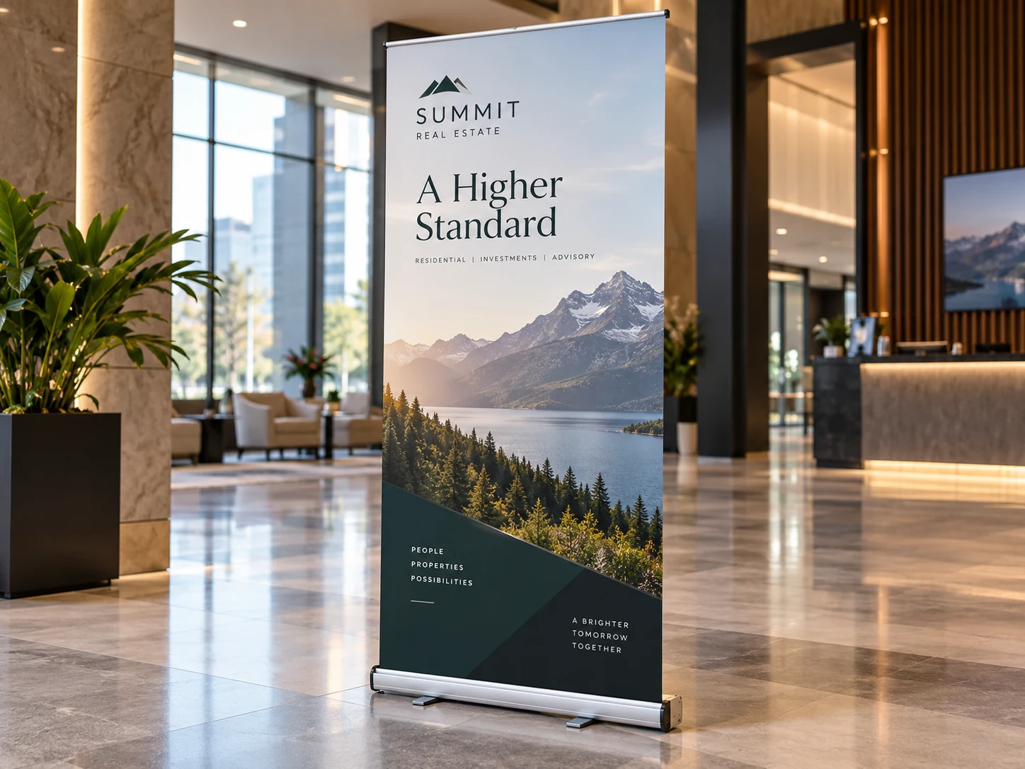 Retractable Banner with Display print product showcase